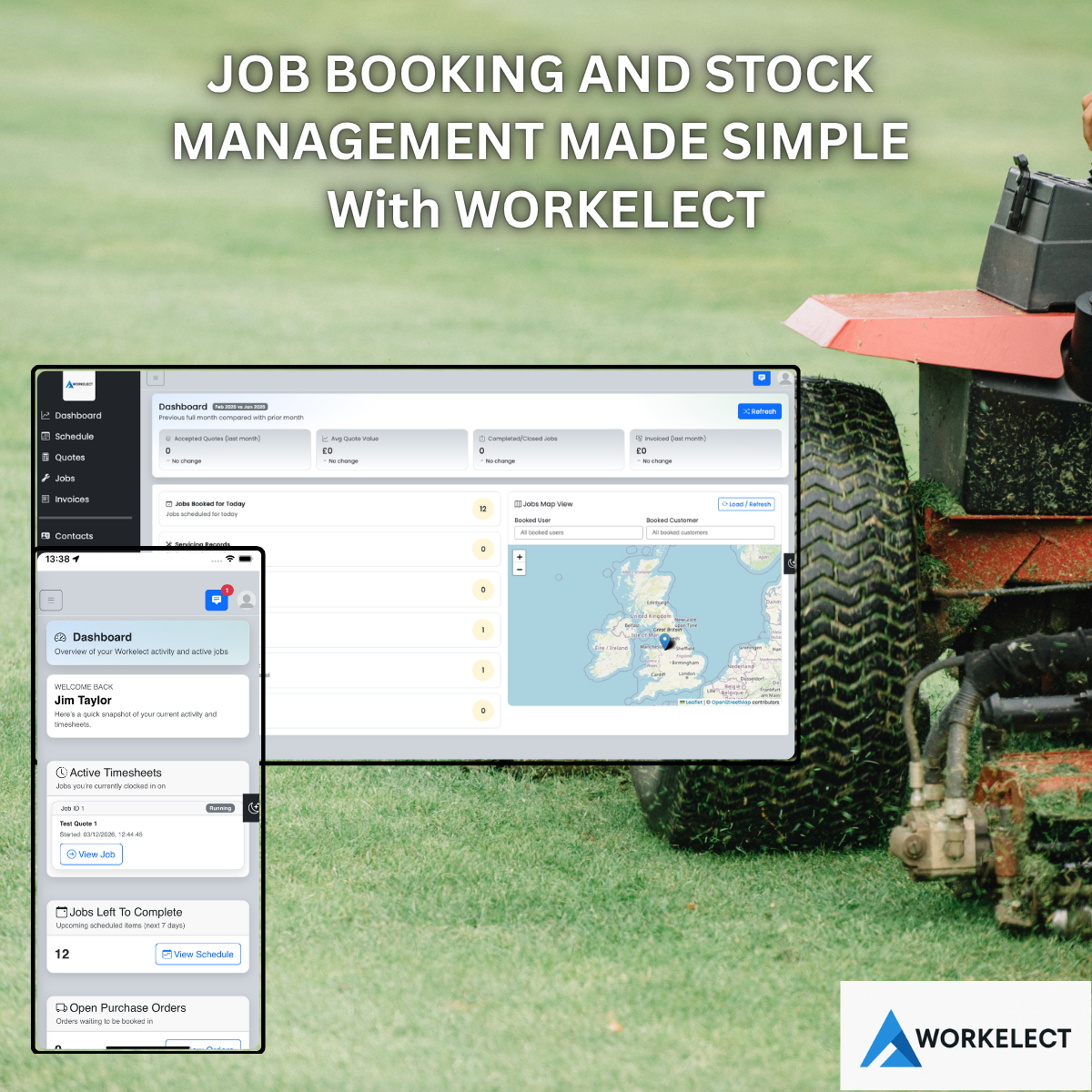 Grounds Maintenance job booking and stock management