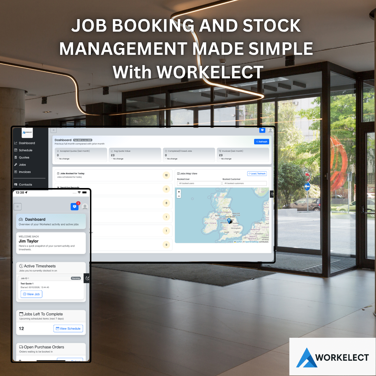Automatic Doors job booking and stock management