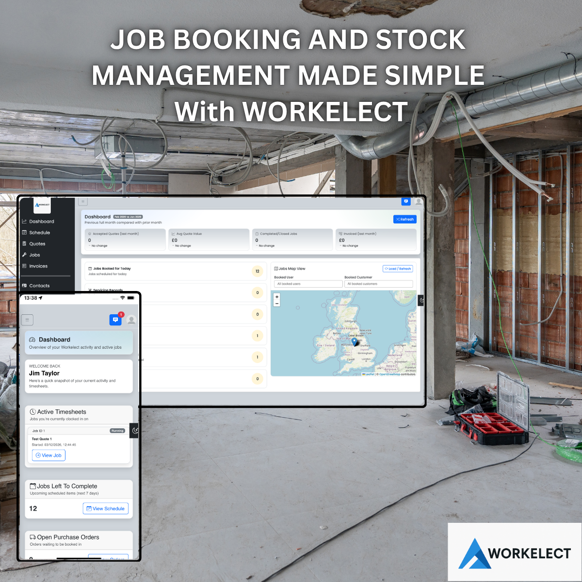 Building Maintenance job booking and stock management