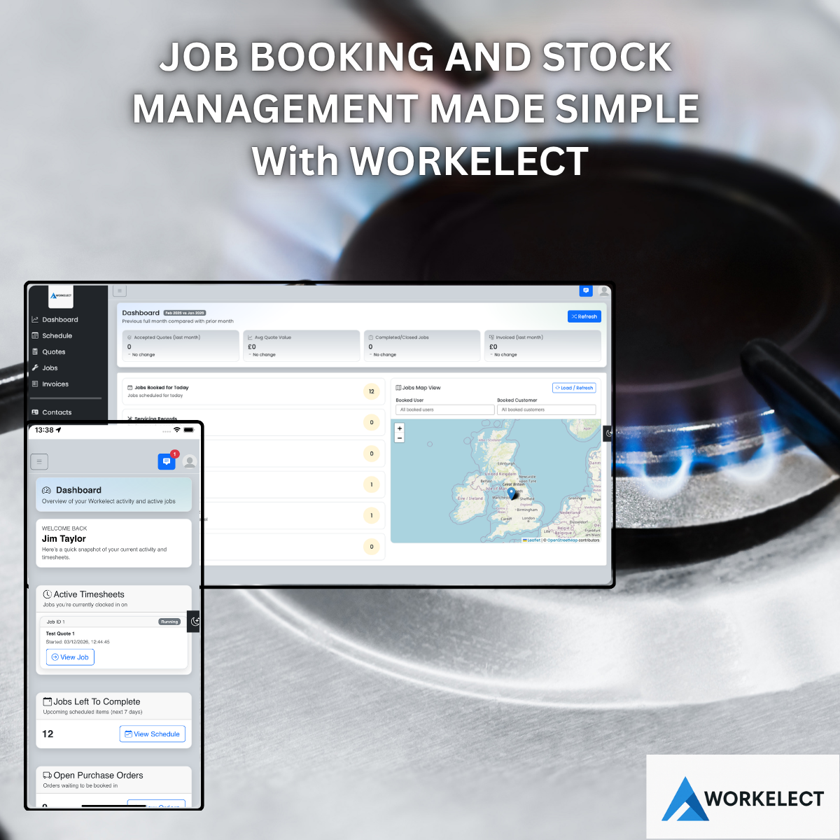 Gas Engineering job booking and stock management
