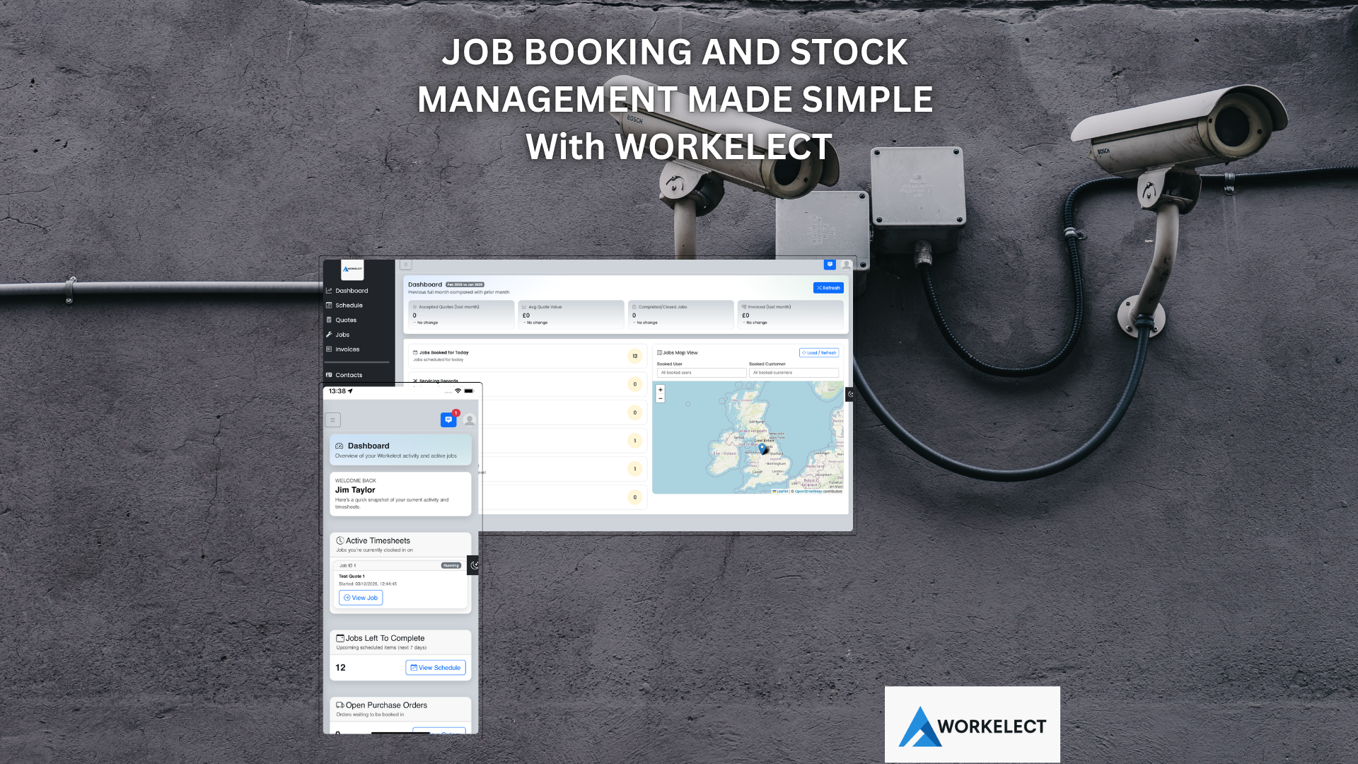CCTV Maintenance job booking and stock management
