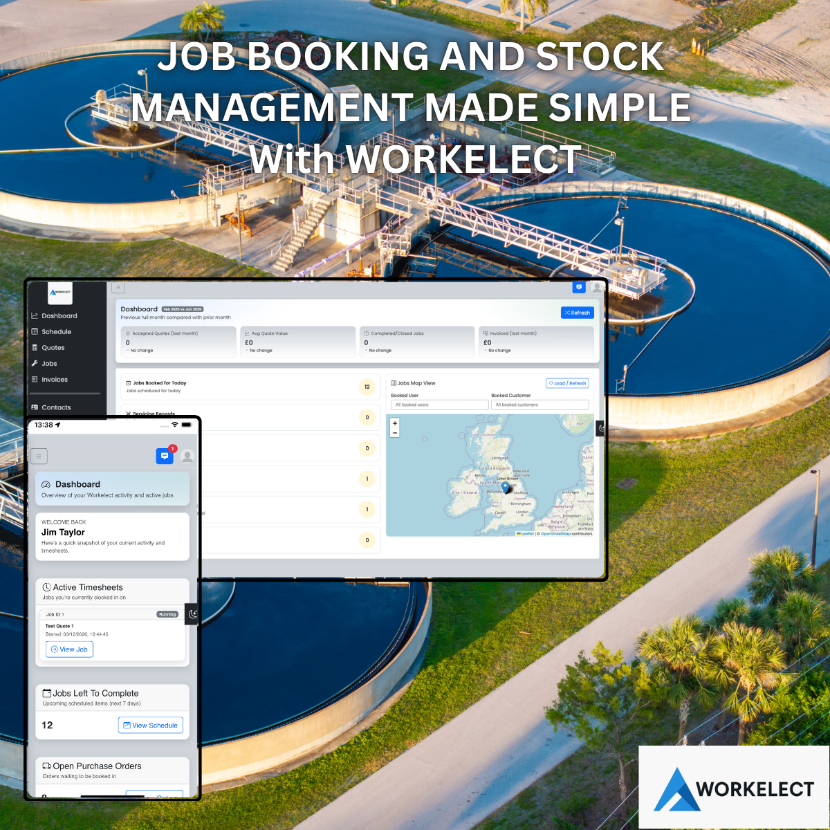 Water Hygiene & Treatment job booking and stock management