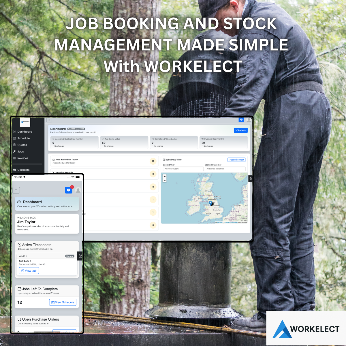 Chimney Sweep job booking and stock management