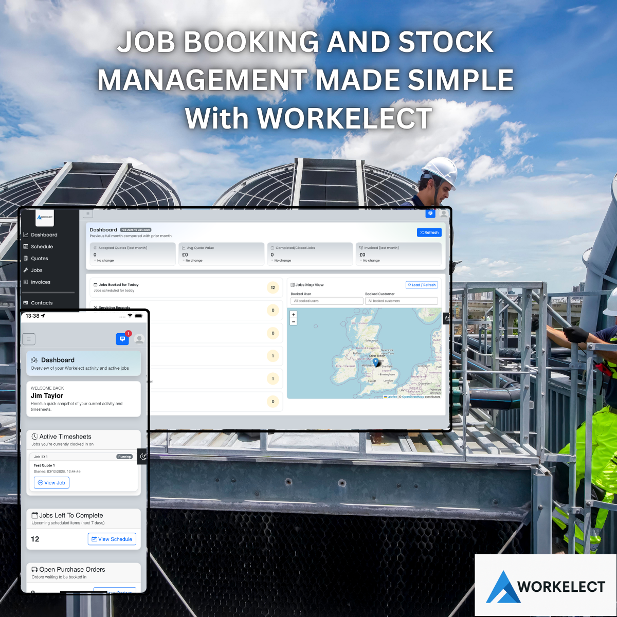 CAFM job booking and stock management